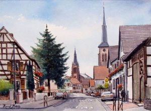 Voir le détail de cette oeuvre: Village Alsacien Weitbruch 1